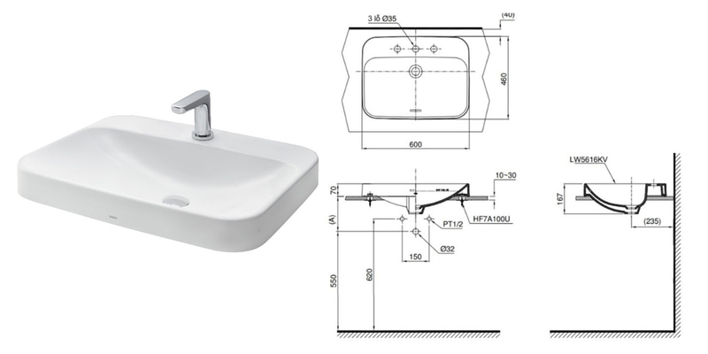 Kích Thước Bàn Đá Chậu Rửa Mặt