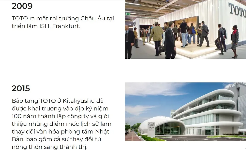 Mốc phát triển của TOTO