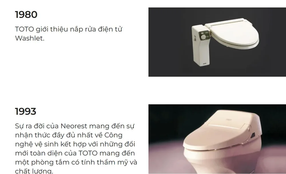 1980: Kỷ nguyên Washlet - Nắp rửa điện tử TOTO đột phá