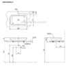 Bản vẽ kỹ thuật của chậu đặt trên bàn TOTO LW630JDW/F#FRG