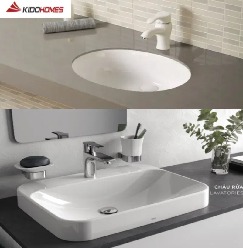 Nên chọn lavabo TOTO âm bàn hay đặt bàn là phân vân của nhiều khách hàng