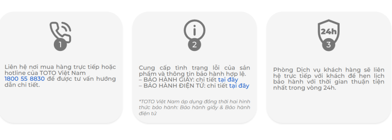 Quy trình bảo hành của TOTO