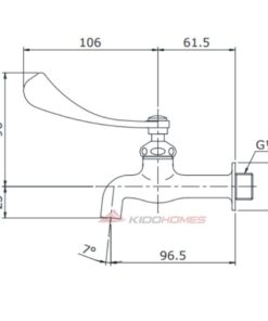 Bản vẽ kỹ thuật của vòi nước lạnh TOTO T23BQ13N