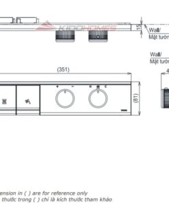 Bản vẽ kỹ thuật bảng điều khiển sen âm 2 đường nước TOTO TBV11120A/TBN11BC0A