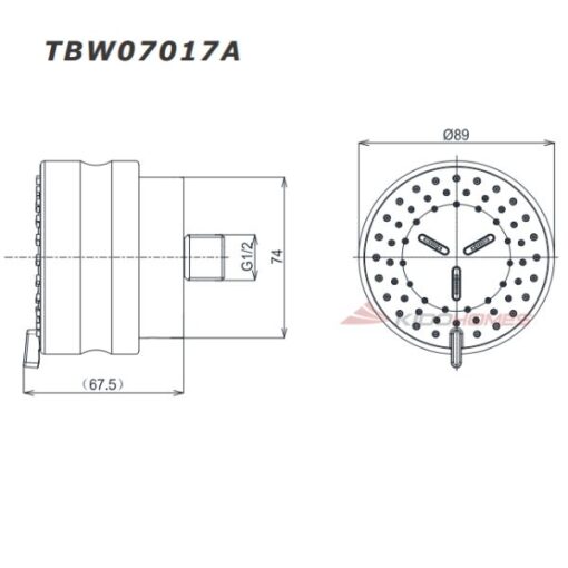 Bản vẽ kỹ thuật của vòi hoa sen dòng L TBW07017A