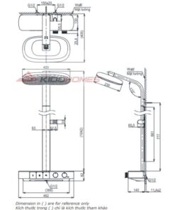 Bản vẽ kỹ thuật sen cây nhiệt độ TOTO TBW14SD0A – Dòng G