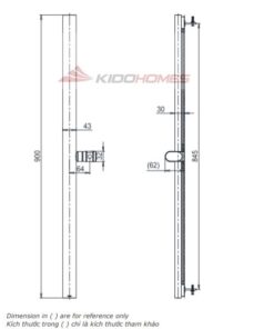 Bản vẽ kỹ thuật thanh trượt TOTO TBW160V0A dòng G
