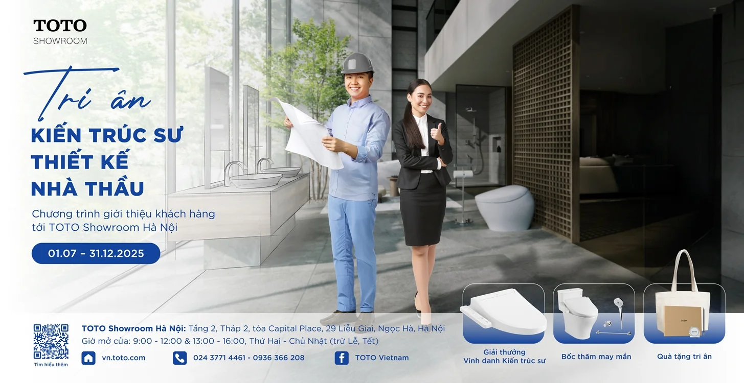 Chương Trình Tri Ân Đặc Biệt TOTO 2025 Cho Cộng Đồng Kiến Trúc Sư, Thiết Kế Và Nhà Thầu