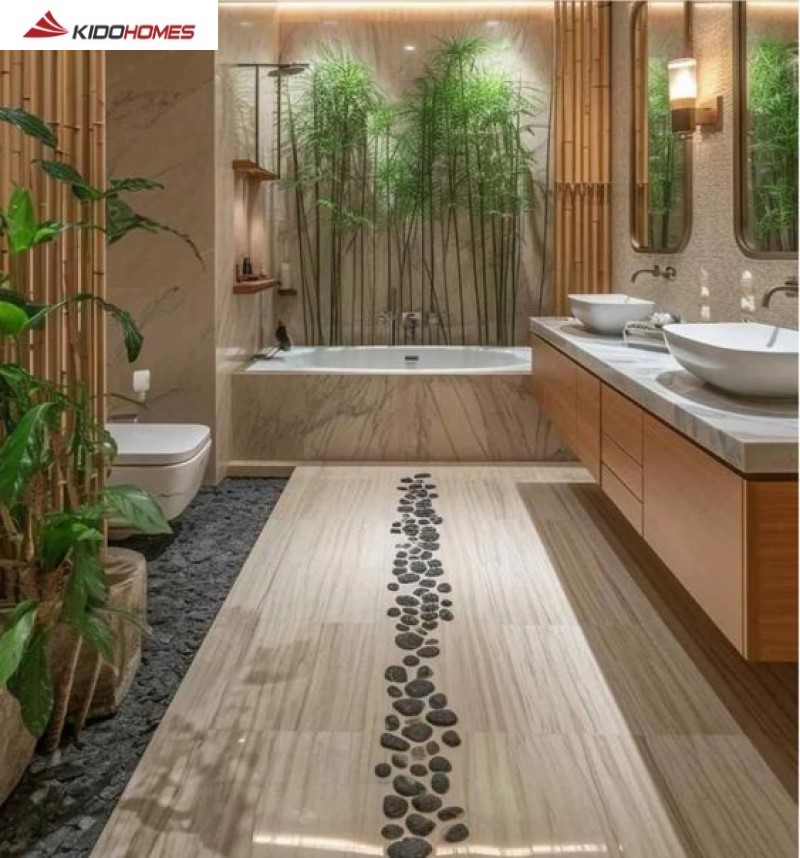 Trang trí cây xanh cho phòng tắm thư giãn như spa