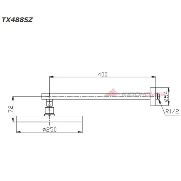 Bản vẽ kỹ thuật của bát sen gắn tường TX488SZ